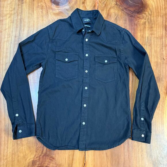 The Kooples Japanese Denim Western Shirt Mens S Snap Corduroy Cotton L/S I4-19 - Picture 1 of 6